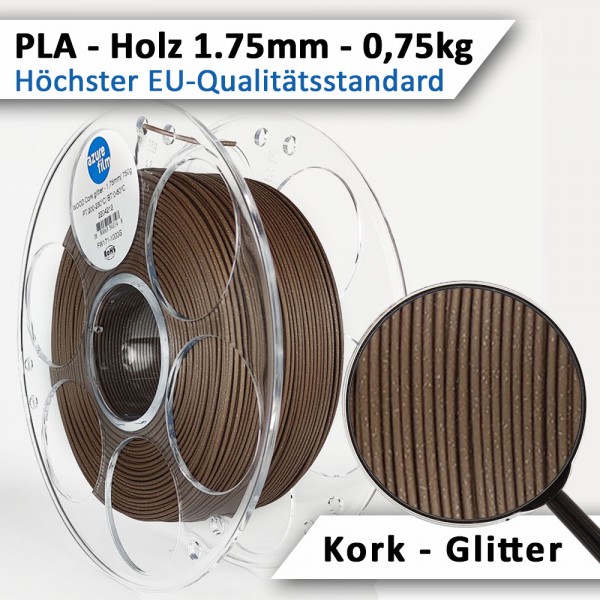 Filament|PLA-Holz|1.75mm|0,75kg|Kork-Glitter|Azurefilm