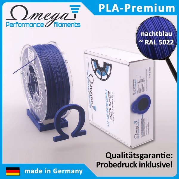 Omega PLA+, 1.75mm, 1kg, Nachtblau ~ RAL 5022