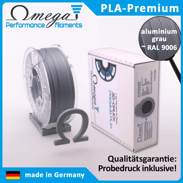Omega PLA+, 1.75mm, 1kg, Aluminiumgrau ~ RAL 9006